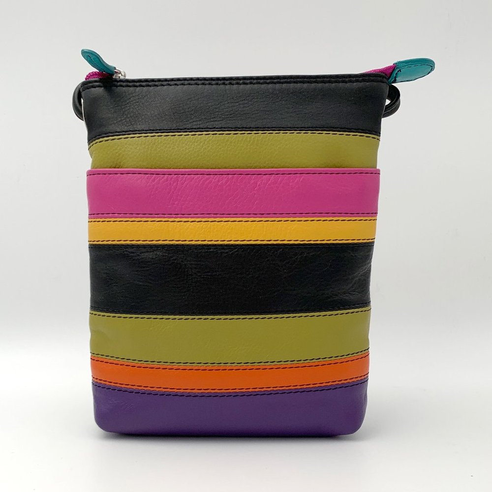 Leather (Rfid Blocking) Multi-Colored Small Cross… - image 1